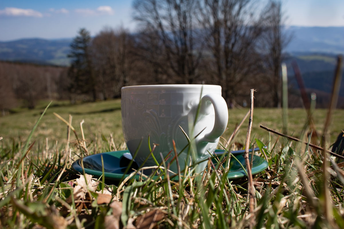 Kaffee im Gras